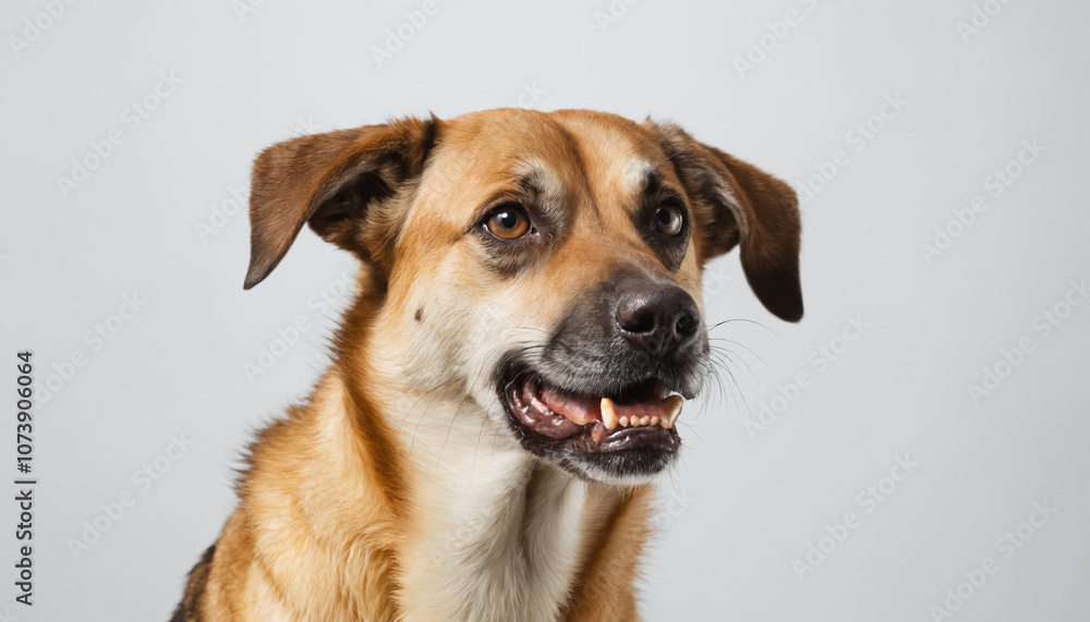 dog with rabies on a well lit white background dog with rabies on a well lit white background