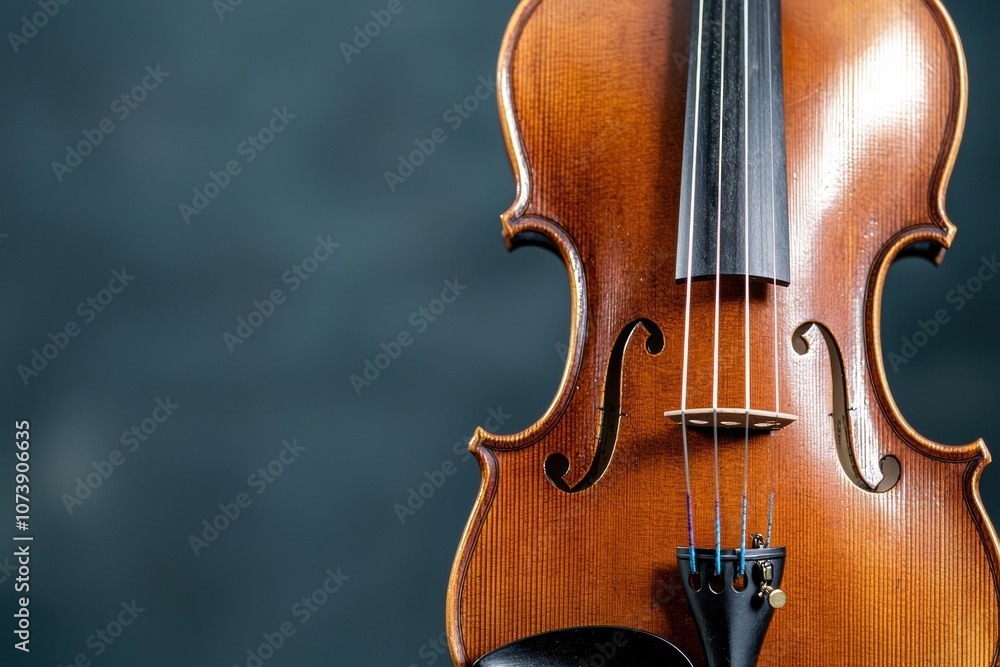 Close-up of a classic wooden violin Close-up of a classic wooden violin