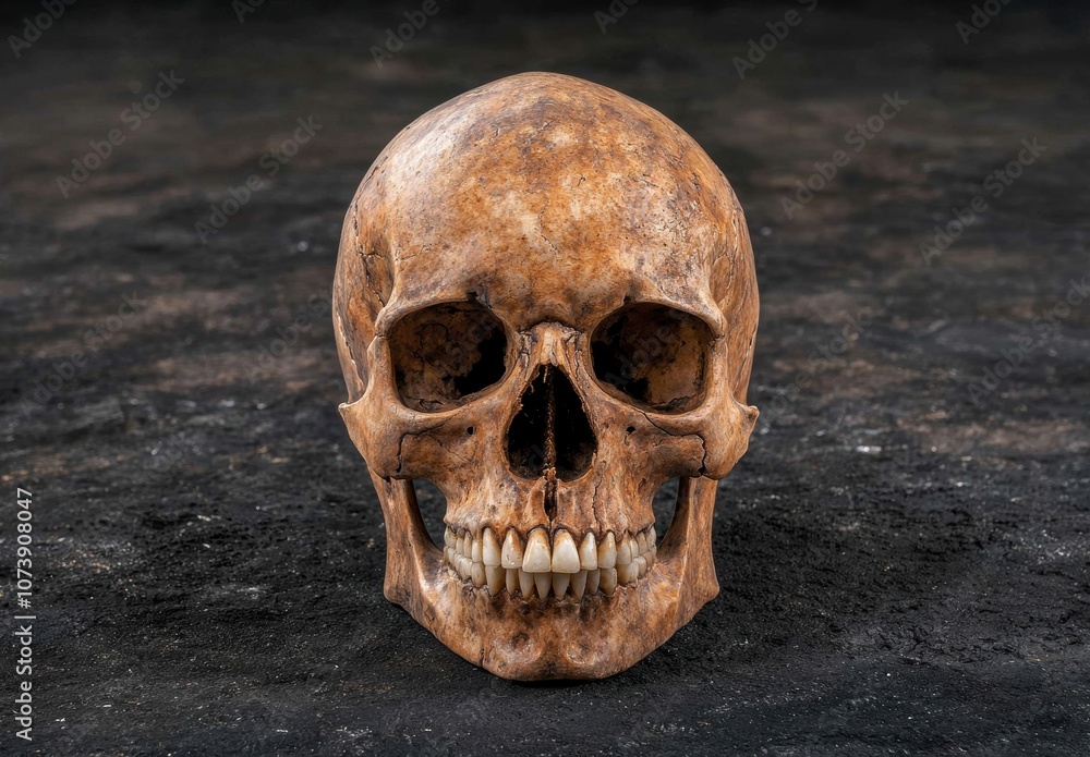 Gritty skull on dark background Gritty skull on dark background