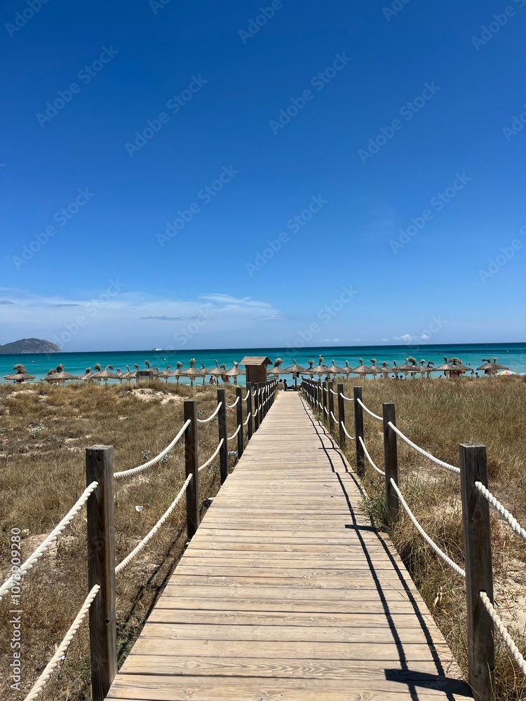 Wooden pier on the beach – Can Picafort, Mallorca, Wooden pier on the beach – Can Picafort, Mallorca,