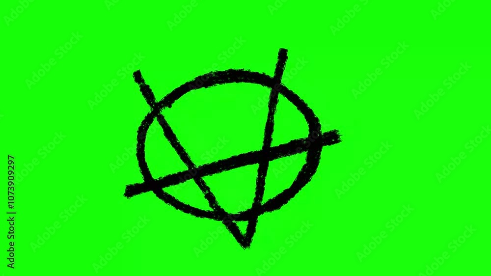 Grunge Graffiti Anarchy Animation on Green Screen Background Grunge Graffiti Anarchy Animation on Green Screen Background