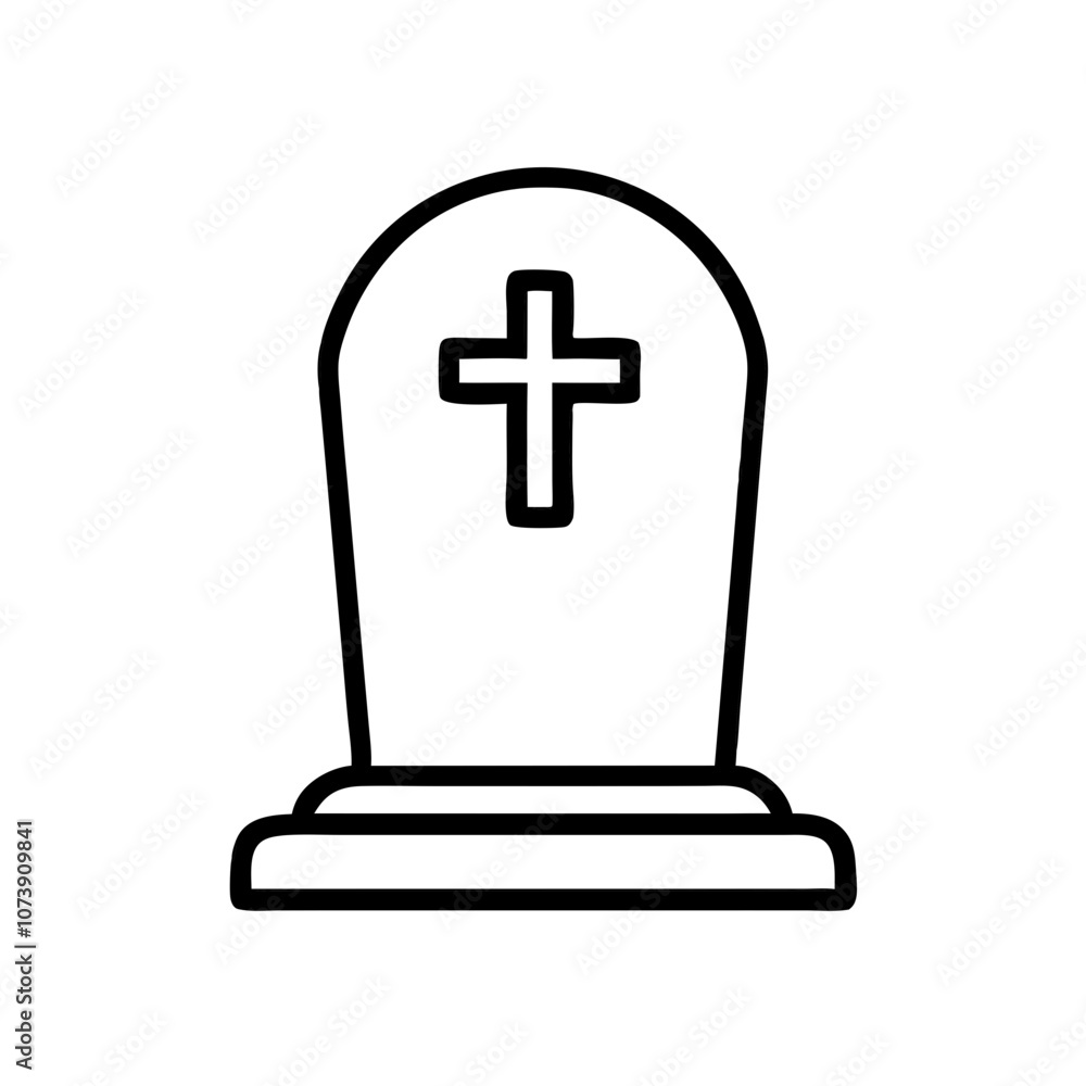 Gravestone Icon with Cross Symbol Outline
Gravestone Icon with Cross Symbol Outline