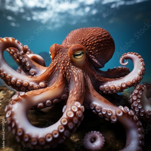 octopus in the water photo