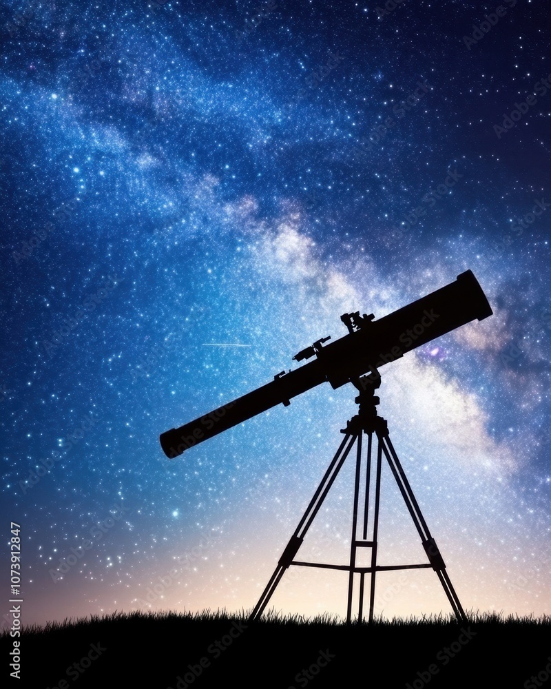 Astrophysicist Explores the Wonders of the Night Sky Through a Telescope at a Starlit Observatory Astrophysicist Explores the Wonders of the Night Sky Through a Telescope at a Starlit Observatory