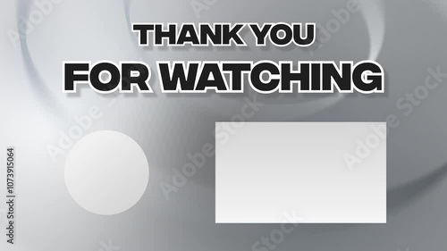 Thank you for watching youtube outro. Animated with 3d grey background 4k video