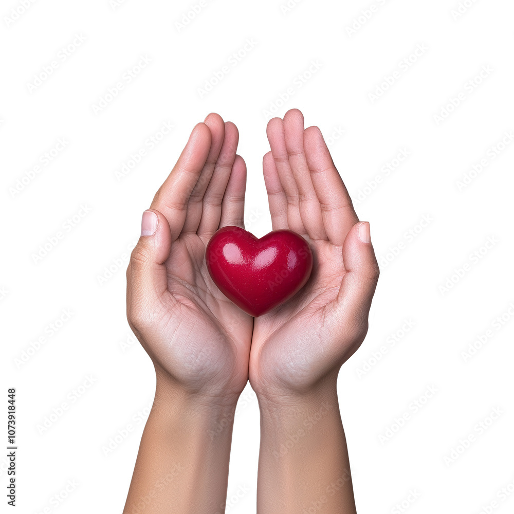 Obraz premium Hands holding red heart shaped object