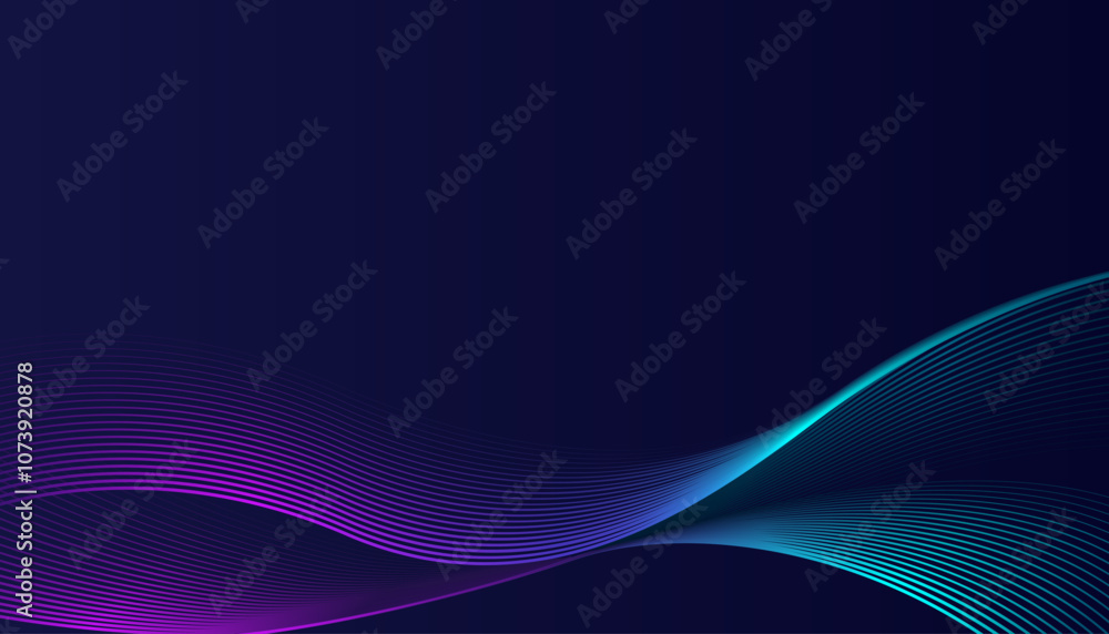 Dark blue purple gradient abstract background. Line pattern with glowing waves, animated colorful line design elements, modern banner, Future technology and presentation ideas. Dark blue purple gradient abstract background. Line pattern with glowing waves, animated colorful line design elements, modern banner, Future technology and presentation ideas.