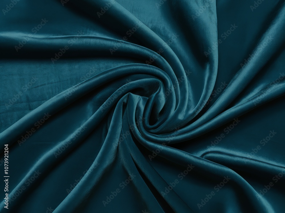 Fototapeta premium Teal Velvet Swirl: A luxurious and elegant backdrop of soft, teal velvet, draped in a captivating swirl, perfect for adding a touch of sophistication to your designs. 