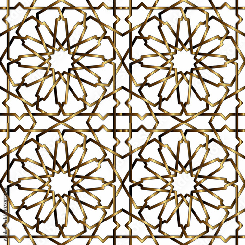 Seamless girih pattern. Traditional Islamic Design. Mosque decoration element. Seamless geometric pattern. Seamless islamic pattern. Background illustration. Morocco seamless pattern. photo