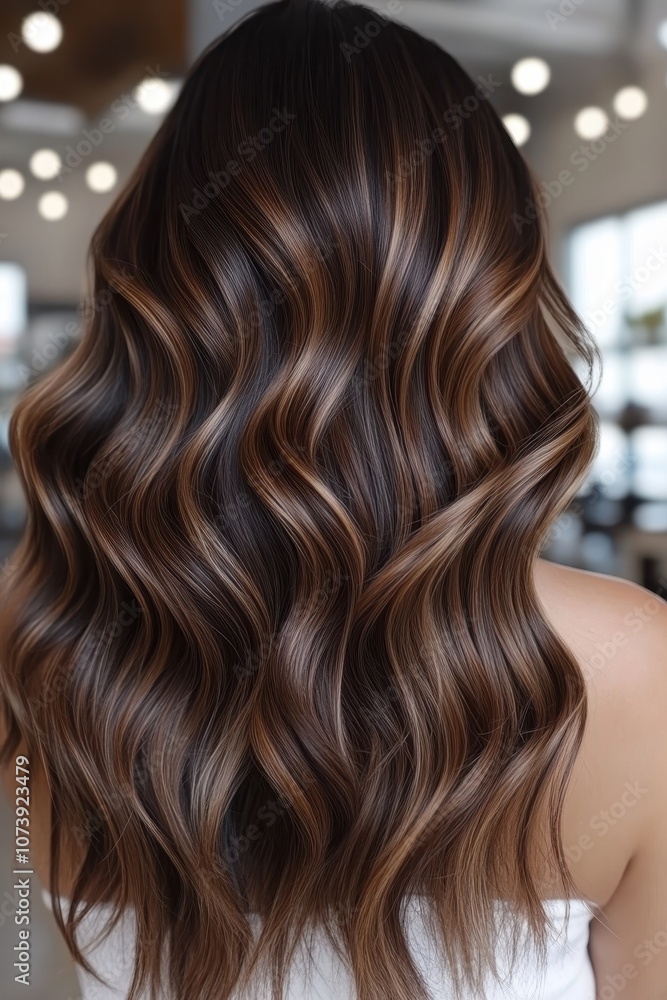 Woman with Highlighted Wavy Brown Hair Woman with Highlighted Wavy Brown Hair
