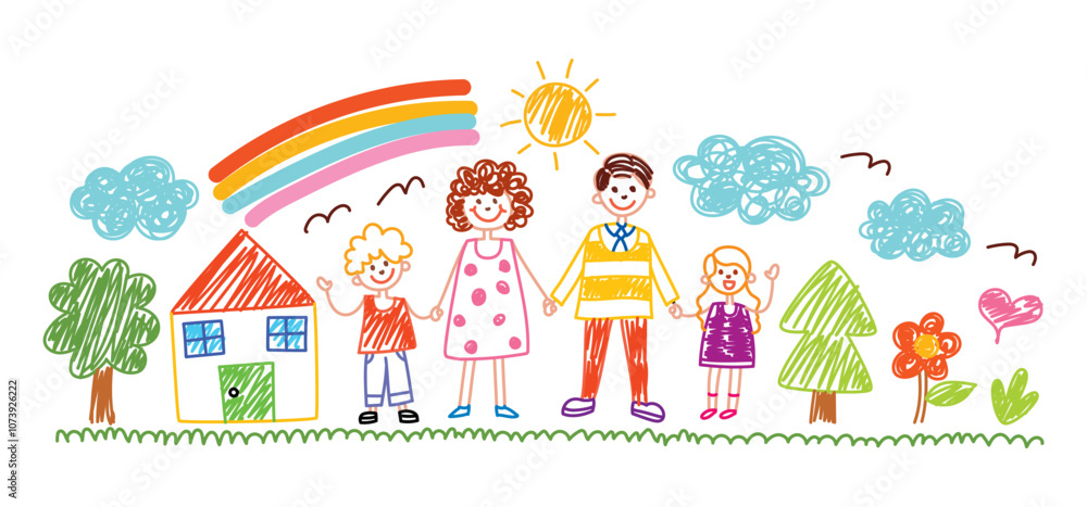Hand Drawn Childish Characters And Objects Hand Drawn Childish Characters And Objects