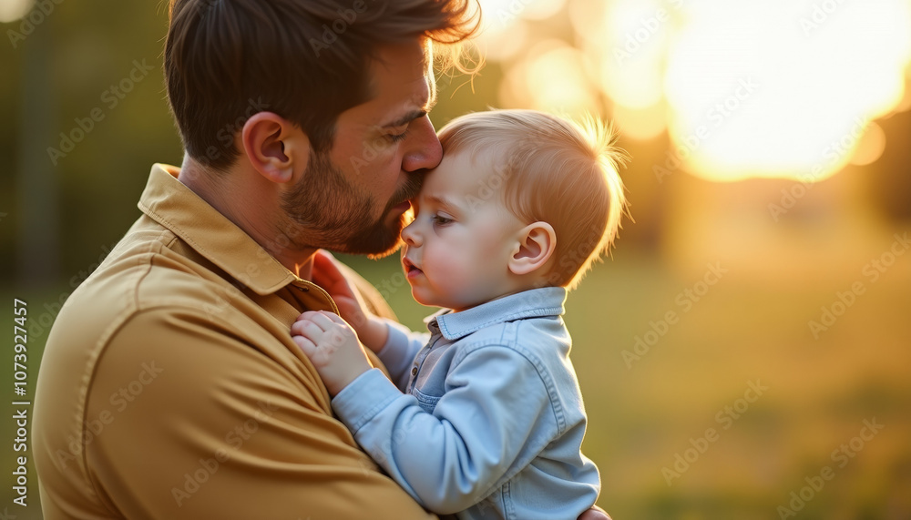 Fototapeta premium Father and Son Embrace