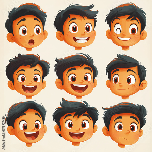 set of faces AI generated