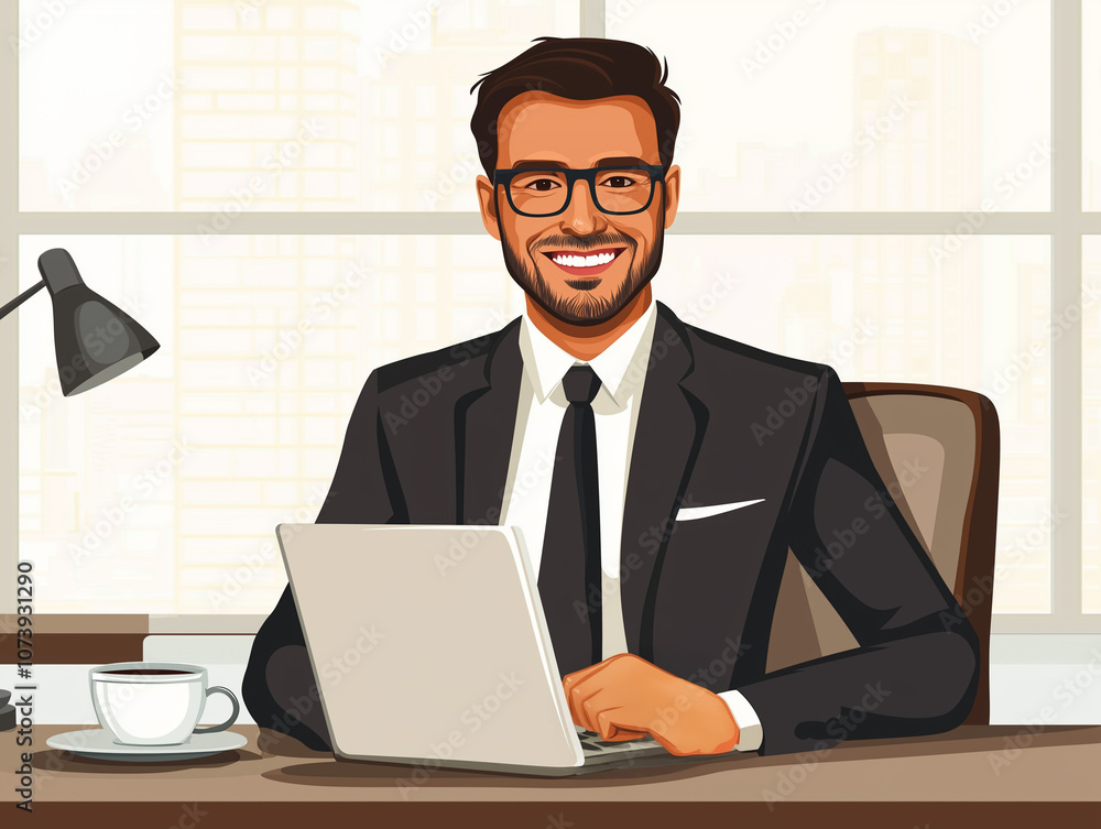 businessman working on laptop businessman working on laptop