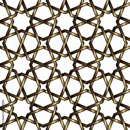 Seamless girih pattern. Traditional Islamic Design. Mosque decoration element. Seamless geometric pattern. Seamless islamic pattern. Background illustration. Morocco seamless pattern.
