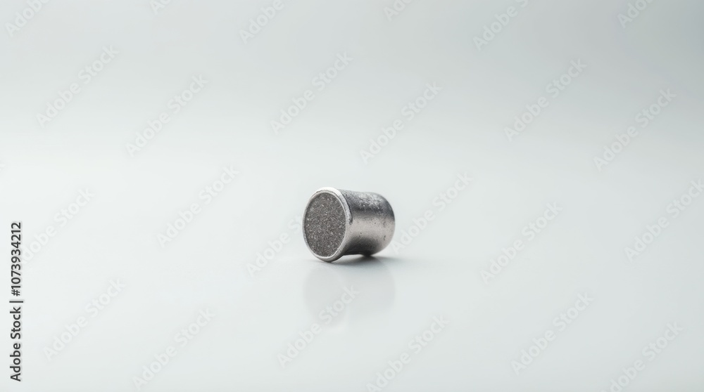 Closeup of a Small Metallic Sewing Thimble with Subtle Wear and Tear on a White Background Closeup of a Small Metallic Sewing Thimble with Subtle Wear and Tear on a White Background