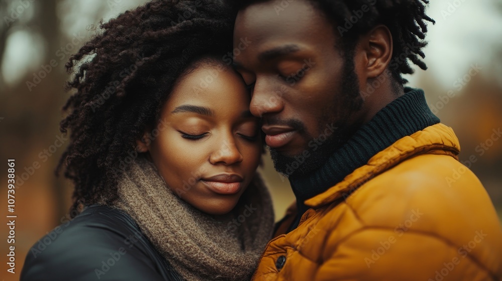 Intimate moment between two people in a cozy outdoor setting Intimate moment between two people in a cozy outdoor setting
