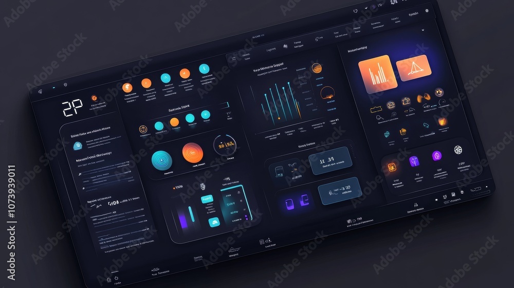 Smart home interface dashboard for controlling home appliances. Smart home interface dashboard for controlling home appliances.