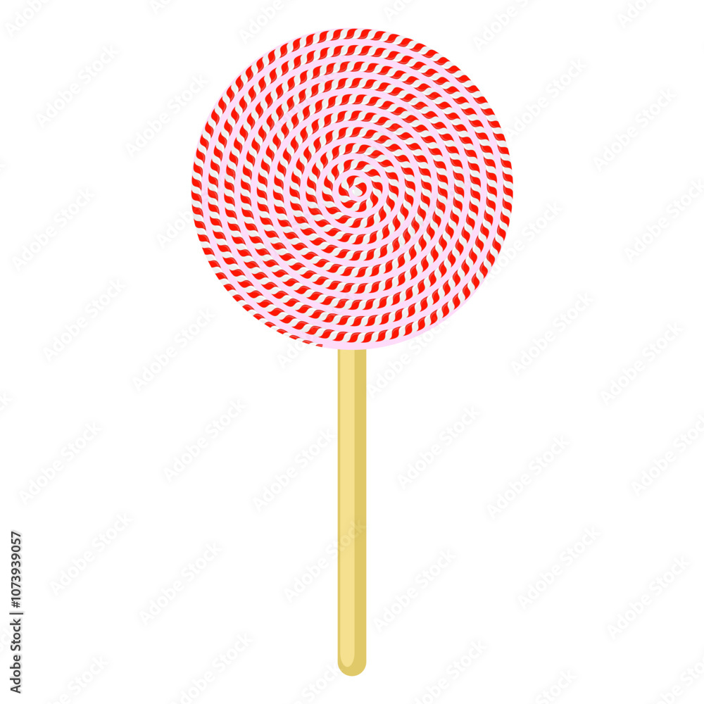 Vector Christmas candy icon. Lollipop sugar caramel. Cartoon dessert isolated on white background. Vector Christmas candy icon. Lollipop sugar caramel. Cartoon dessert isolated on white background.