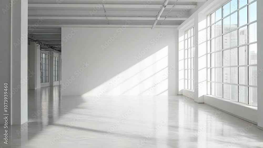 White open space office interior with blank wall Video White open space office interior with blank wall Video