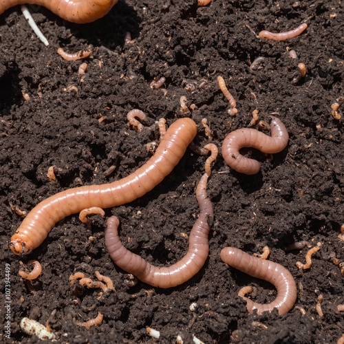 worms in the ground, earth gardening photo