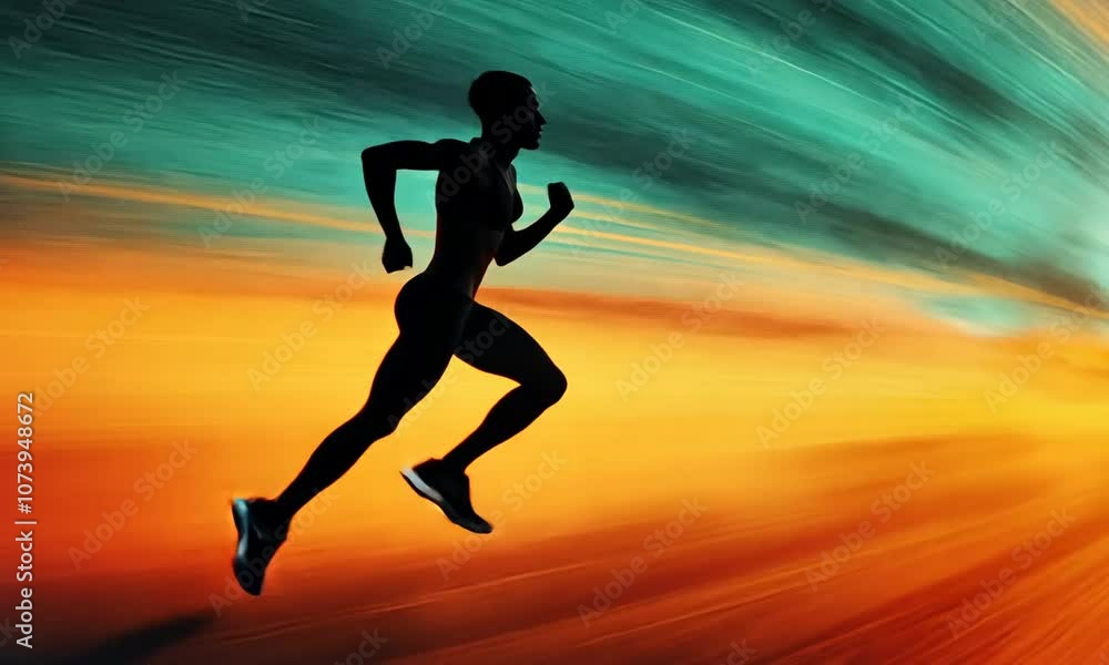 Silhouette Runner with a Dynamic Background Silhouette Runner with a Dynamic Background