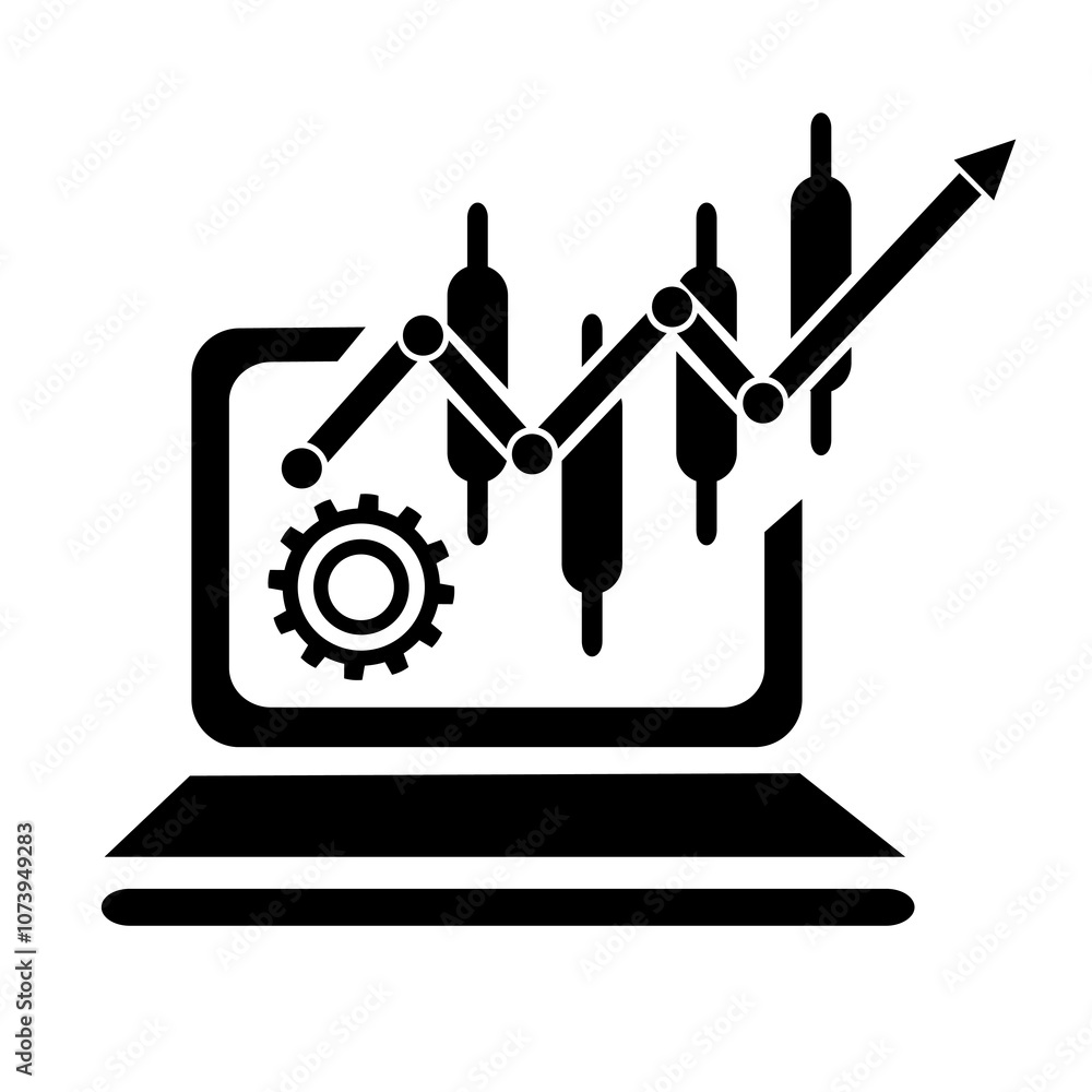 Vector illustration of the icon, the logo of the growth chart. Isolated on a white background. Vector illustration of the icon, the logo of the growth chart. Isolated on a white background.