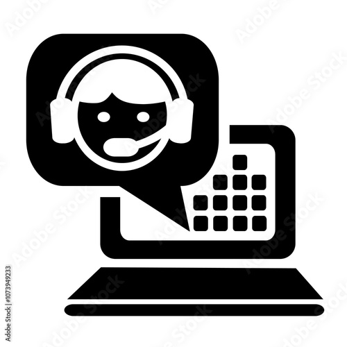 Vector illustration, logo, web icon of the support service operator. Chat, message. Isolated on a white background.