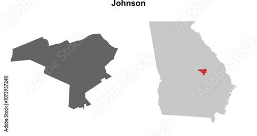 Johnson County (Georgia) blank outline map set