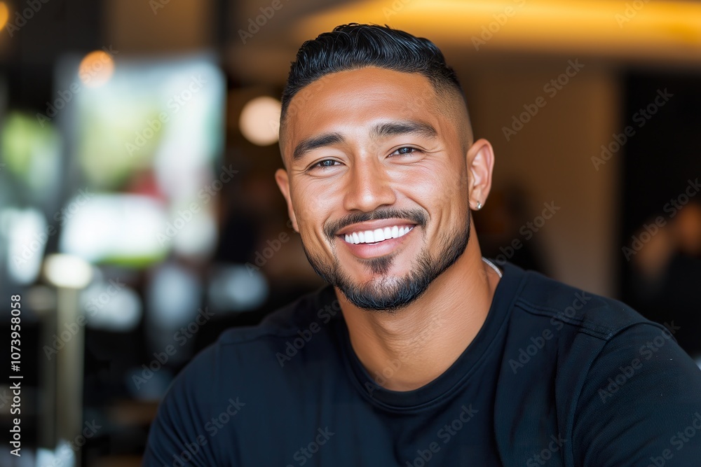 Latino dentist warmly welcoming patient into vibrant clinic environment Latino dentist warmly welcoming patient into vibrant clinic environment