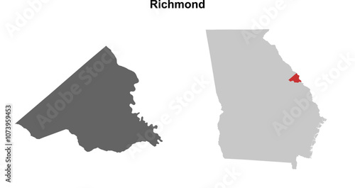 Richmond County (Georgia) blank outline map set