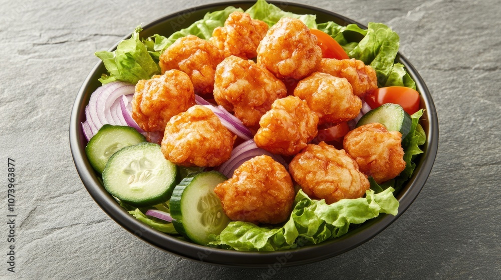 Fresh Vegetable Salad with Crispy Topping Fresh Vegetable Salad with Crispy Topping