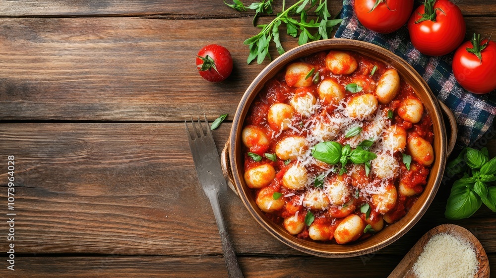 Creamy Gnocchi Bowl with Fresh Garnish Creamy Gnocchi Bowl with Fresh Garnish