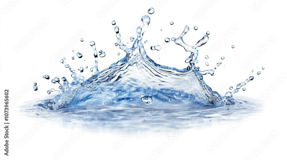 Splashes of Water on a White Background Splashes of Water on a White Background