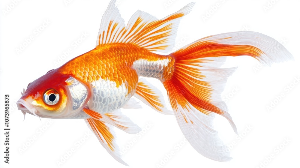 Vibrant Goldfish Swimming Gracefully in Water Vibrant Goldfish Swimming Gracefully in Water