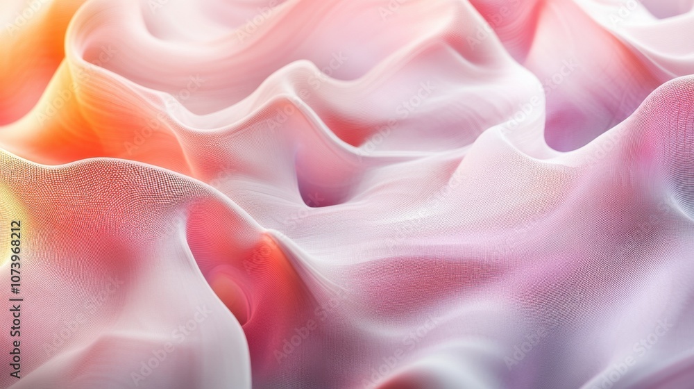 Obraz premium Abstract wavy fabric-like texture in soft pastel colors with smooth flowing curves
