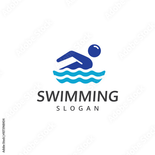 Swimming logo abstract people swim logo template