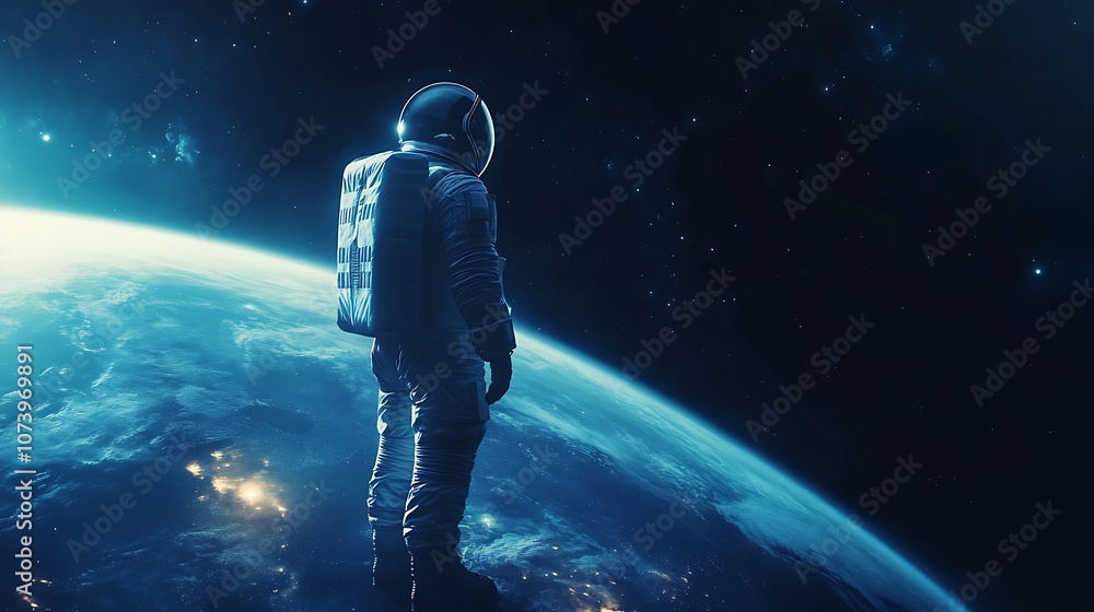 Fototapeta premium Earth Astronaut Discovery of Cosmos and Starry Depths Image