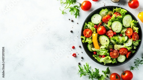 Colorful Mixed Vegetable Salad in Bowl