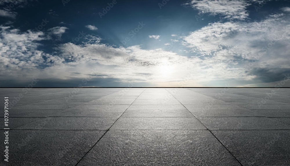 panoramic dark floor background with beautiful cloud horizon sky panoramic dark floor background with beautiful cloud horizon sky
