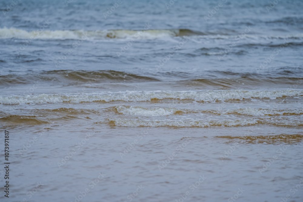 Windy Baltic States Latvian sea shore in Mazirbe