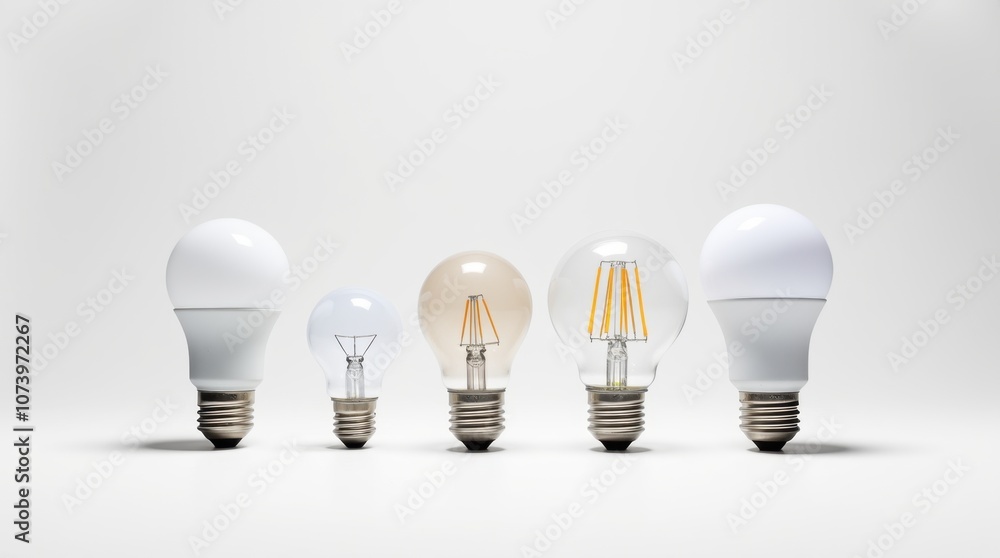 Comparison of LED, Filament, and Halogen Light Bulbs in a Unique Arrangement