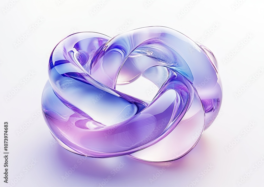 Abstract glass background with twisted, shiny, transparent shapes and soft light reflections Abstract glass background with twisted, shiny, transparent shapes and soft light reflections