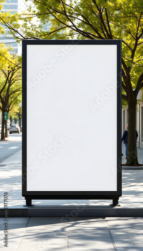 Blank billboard sign mockup in the urban environment, empty space to display your advertising or branding campaign isolated with white highlights, png