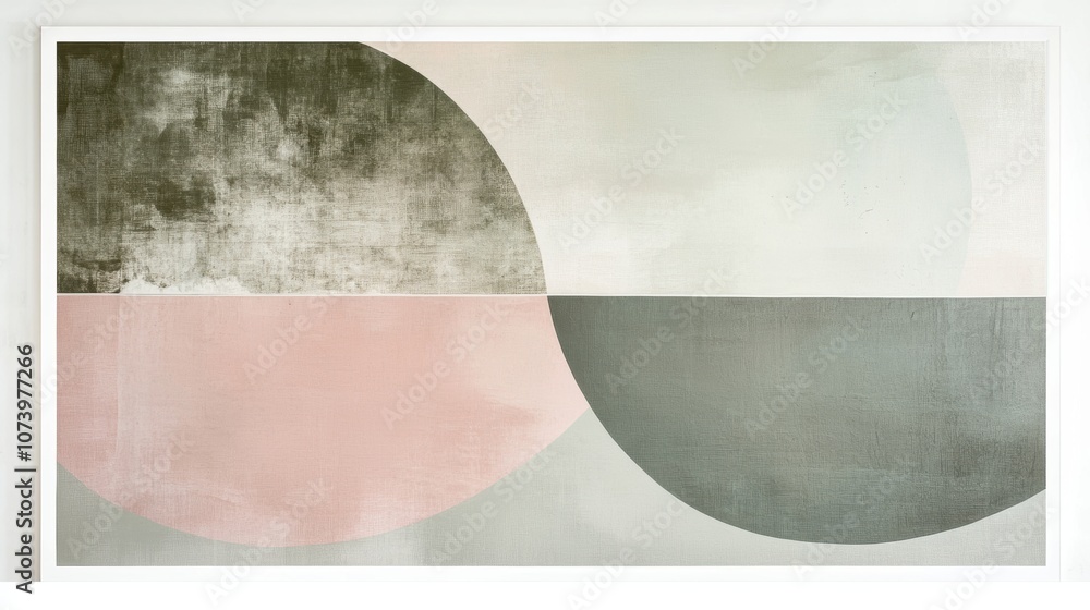 Muted Abstract Art in Sage Green, Dusty Pink, and Cool Gray ...