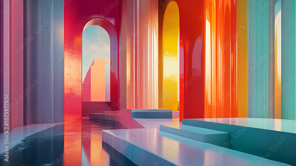 Visually stunning architectural background featuring a blend of colorful and aesthetically pleasing designs, perfect for enhancing the visual appeal of online meetings and video call wallpapers Visually stunning architectural background featuring a blend of colorful and aesthetically pleasing designs, perfect for enhancing the visual appeal of online meetings and video call wallpapers