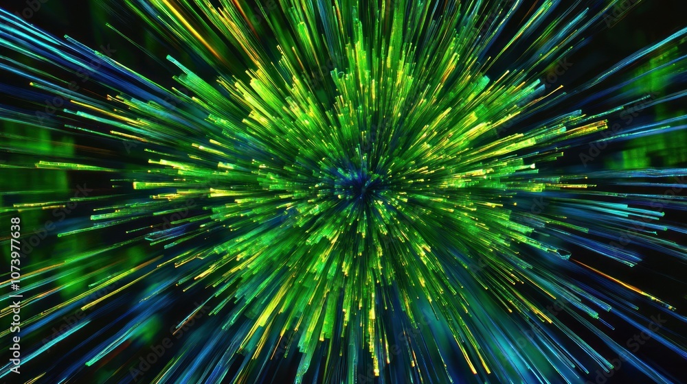 Abstract Green and Blue Explosion Abstract Green and Blue Explosion