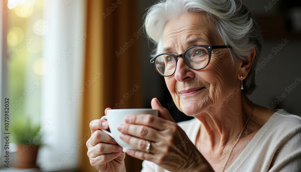 Senior Woman Enjoying a Peaceful Moment Senior Woman Enjoying a Peaceful Moment