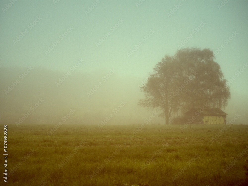 autumnal landscape in the fog autumnal landscape in the fog