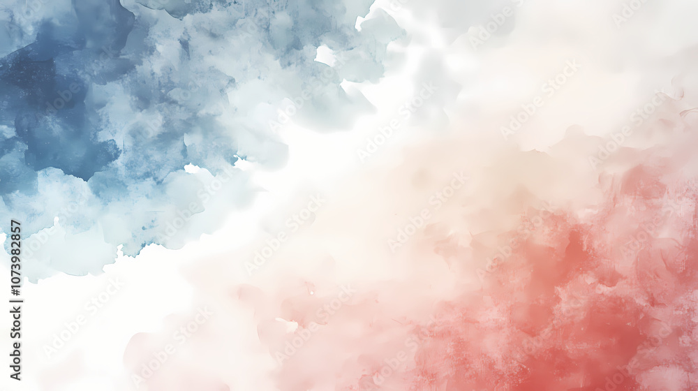 Naklejka premium Watercolor usa flag, empty space. Rustic. Illustration